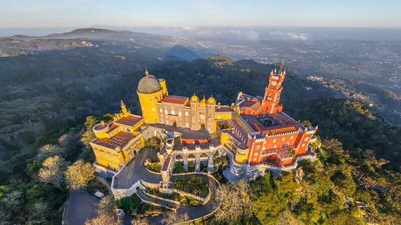 great view at pena palace in portugal